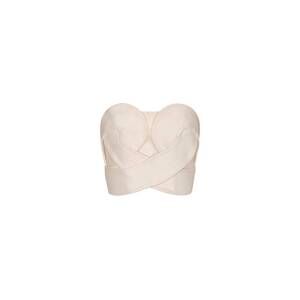 NEW ANDRES OTALORA women's onda denim cotton top in off white
